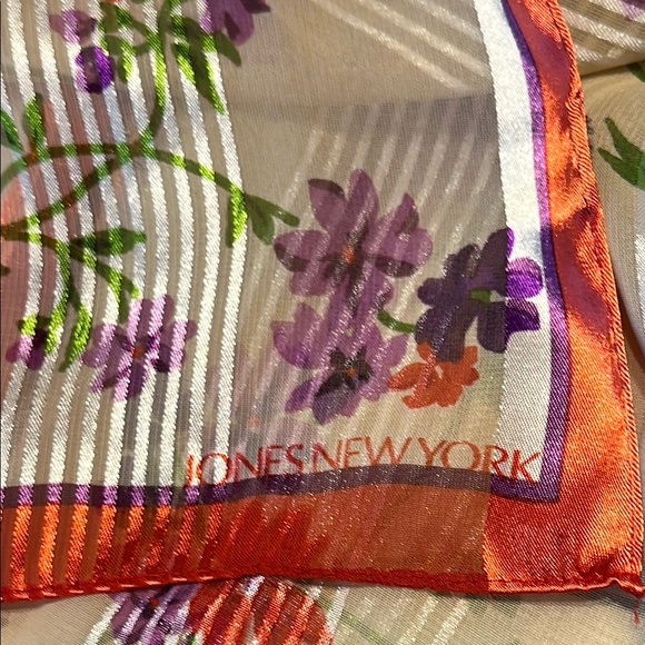 Floral Cream and Red Scarf - Picture 5 of 5